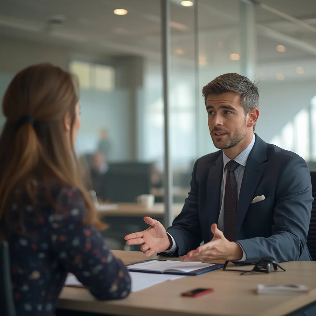 Consultant effectuant une session de suivi avec un client